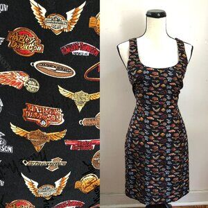 Nicole Miller Black and Orange Logo Dress
